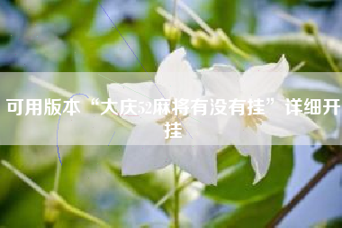 可用版本“大庆52麻将有没有挂	”详细开挂