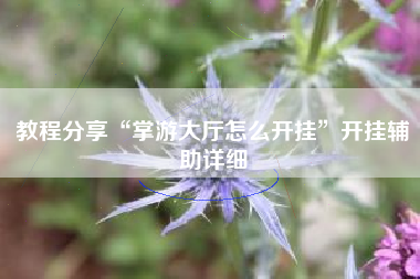 教程分享“掌游大厅怎么开挂	”开挂辅助详细